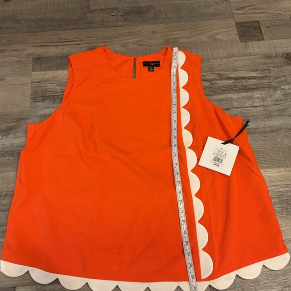 Orange Sleeveless Top with Scallop Trim - Picture 5 of 7